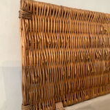 Woven wicker vintage suitcase