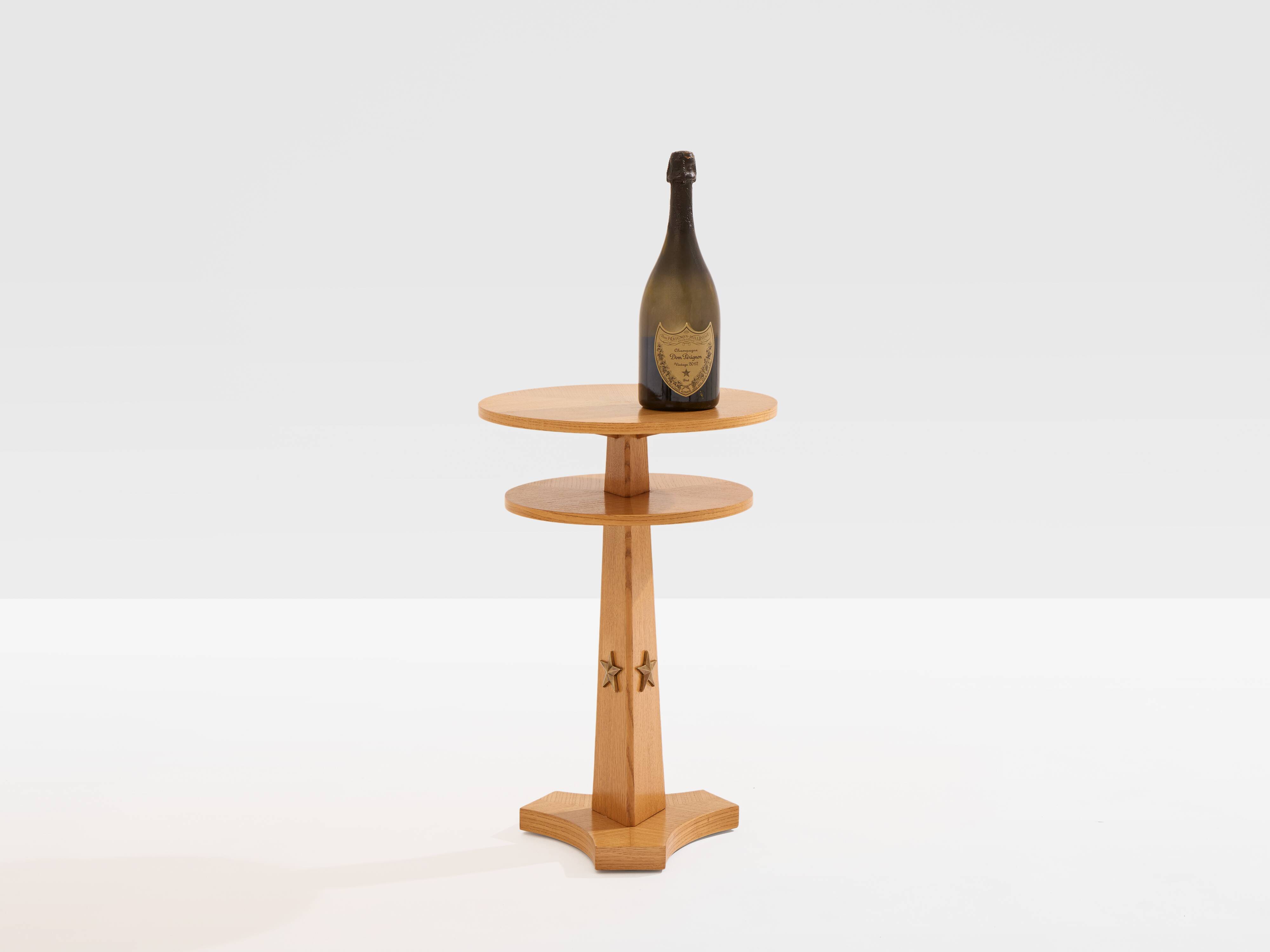 André Arbus table d'appoint en frêne et laiton vers 1940