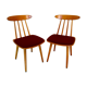 Set of two chairs stamped Hiller 1960's feet compass Scandinavian design