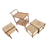 Table and serving trolley set