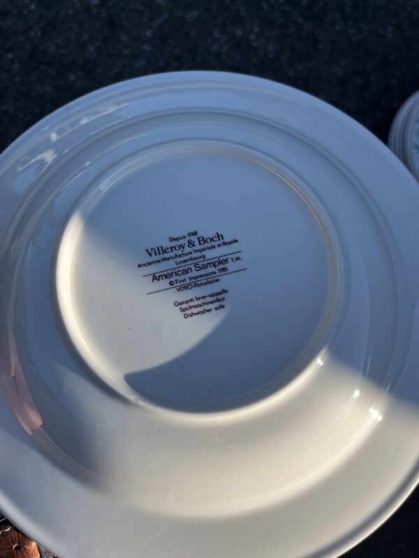 Lot de 6 assiettes creuses 1981 sampler Villeroy et Boch
