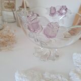 Vintage white and pink glass cup
