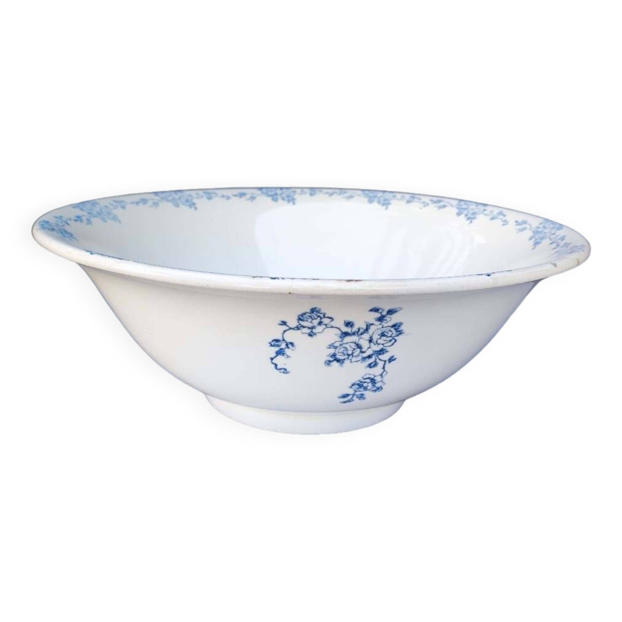Antique salad bowl, Lyon earthenware