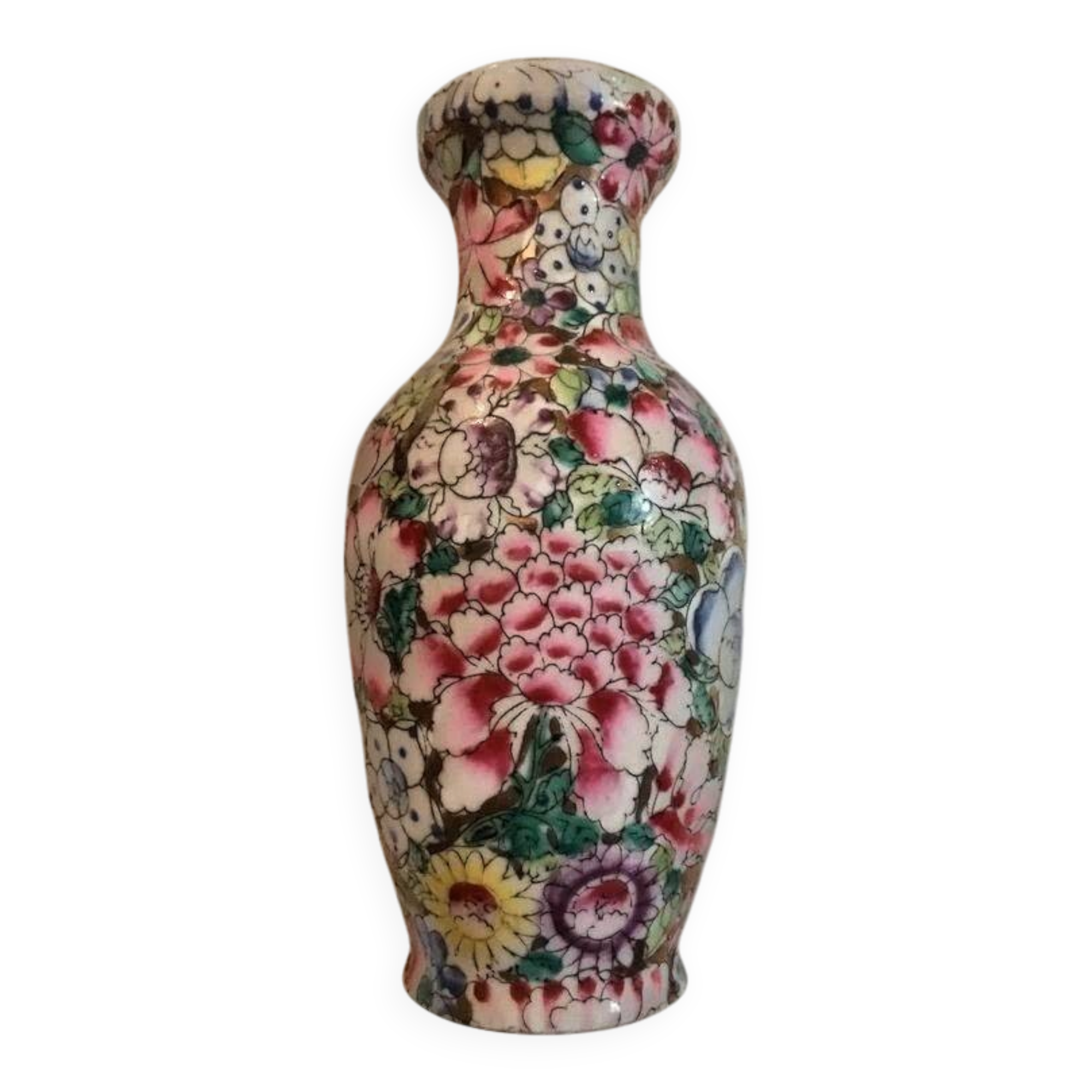 Porcelain vase with floral pattern