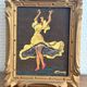 Miniature Flamenco Dancer Tableau Yellow Costume Signed Sluys 1950