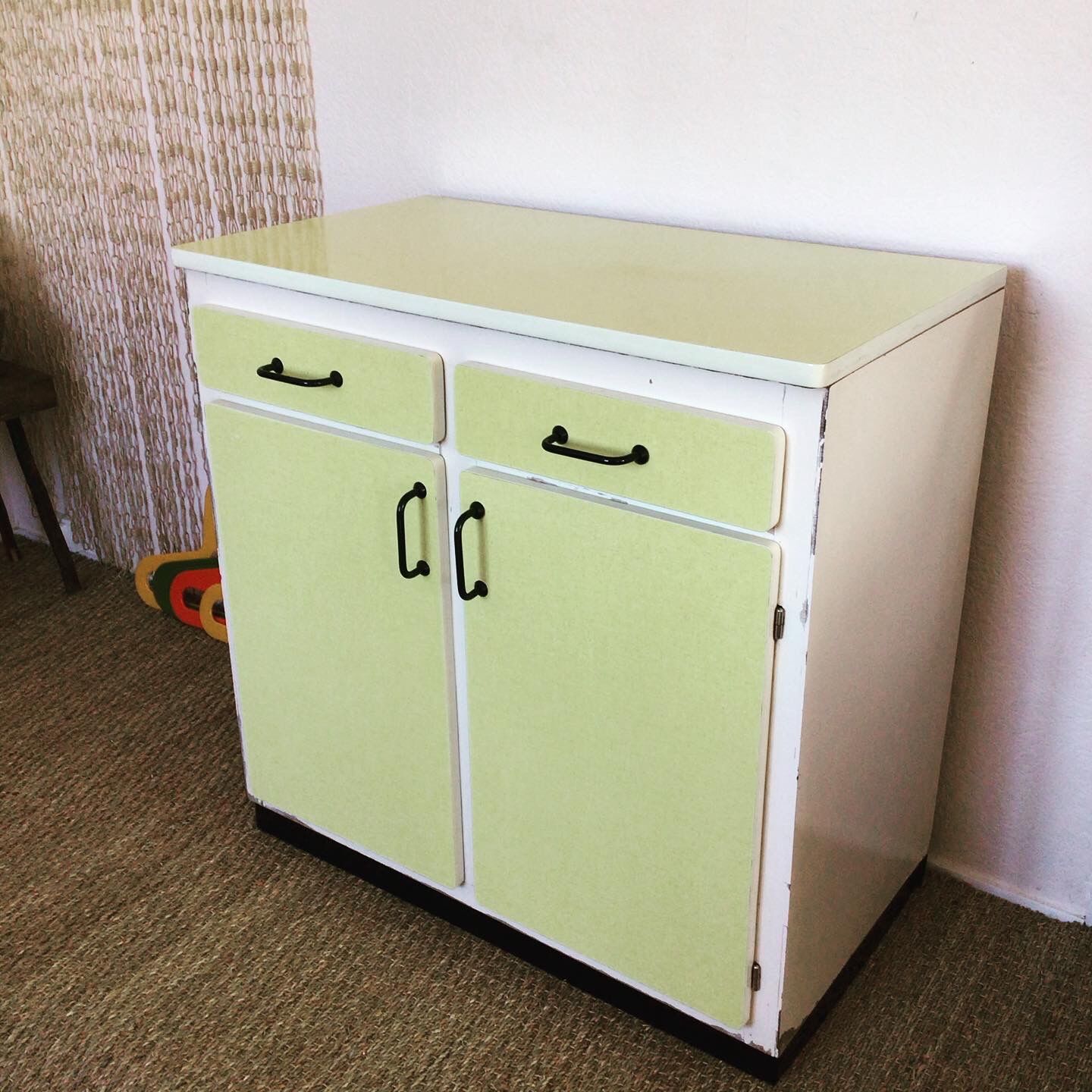 Yellow formica buffet