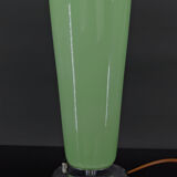 Art Deco lamp in chrome and celadon glass, France, circa 1930