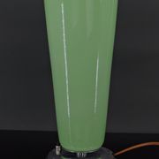 Art Deco lamp in chrome and celadon glass, France, circa 1930