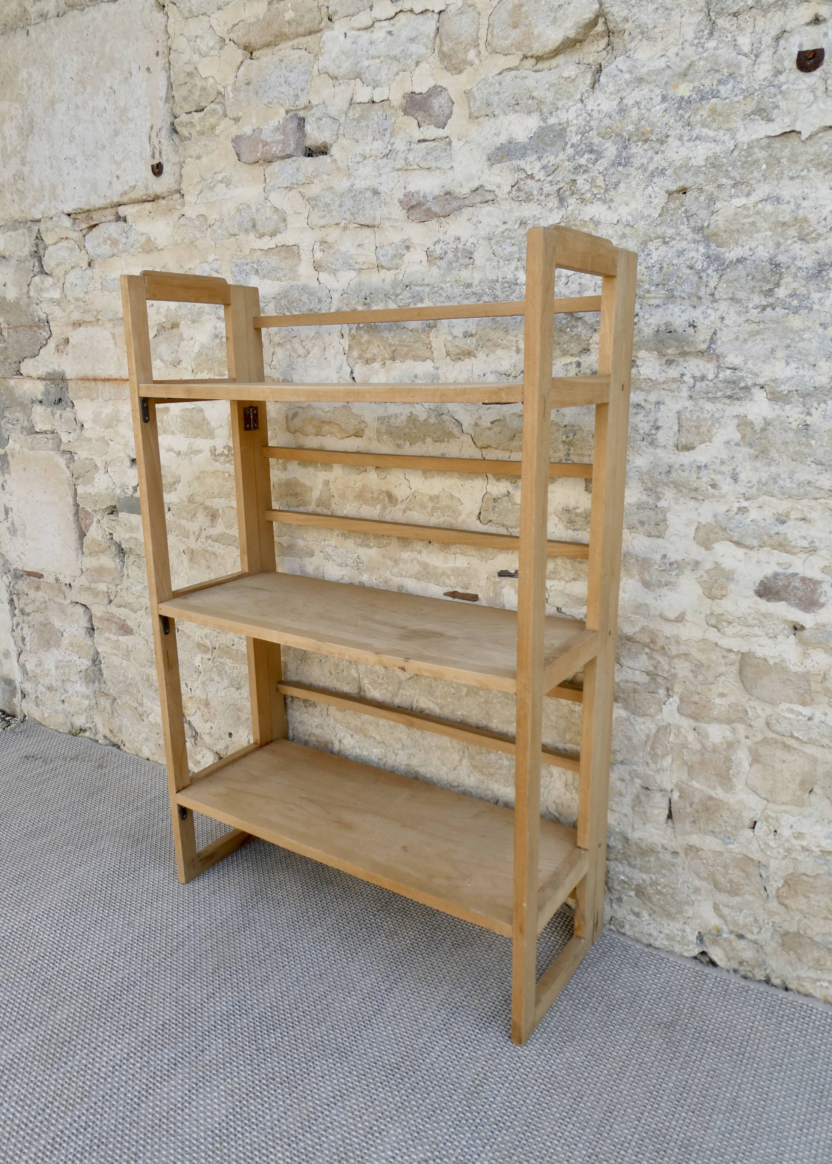 Folding shelf, bookseller, light wood