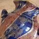 Sarreguemines trim 3 pcs Planter & vases blue, burgundy and gold