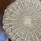 Large round woven wicker tray – Vintage craftsmanship