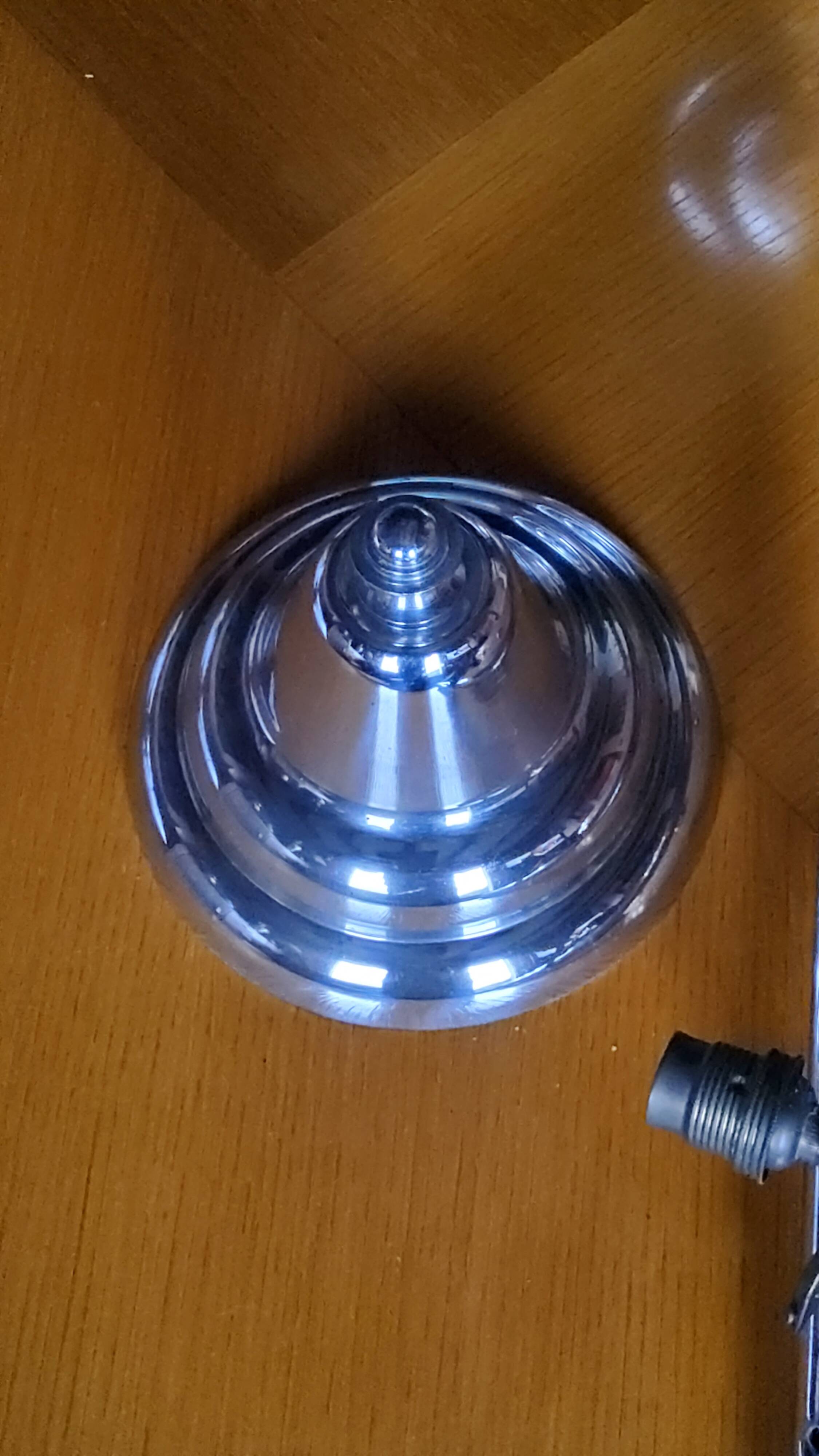 1930s Art Deco chandelier in glass and chromed metal