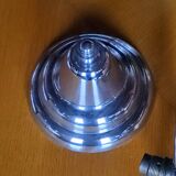 1930s Art Deco chandelier in glass and chromed metal