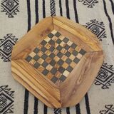 Chess 11 unique olive chess game in rustic olive wood