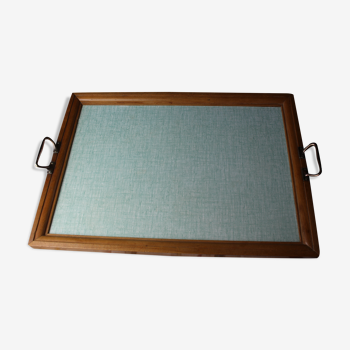 Wooden tray and green water laminate