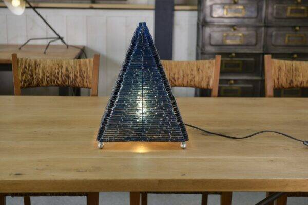 Table lamp in raw glass mosaic from the 70s