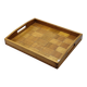 Vintage scandinavian serving tray in marquetry wood