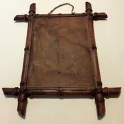 Mirror frame turned wood years 20 46 cm X 40 cm