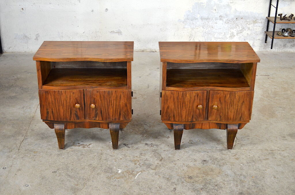 Art Deco bedsides walnut 1930 / 1940