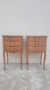 Paire de tables de chevets style Louis xv en merisier, 3 tiroirs