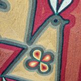 Screen decorated with wool threads, "Huichol" art, Sofia Ribeira, 120 cm