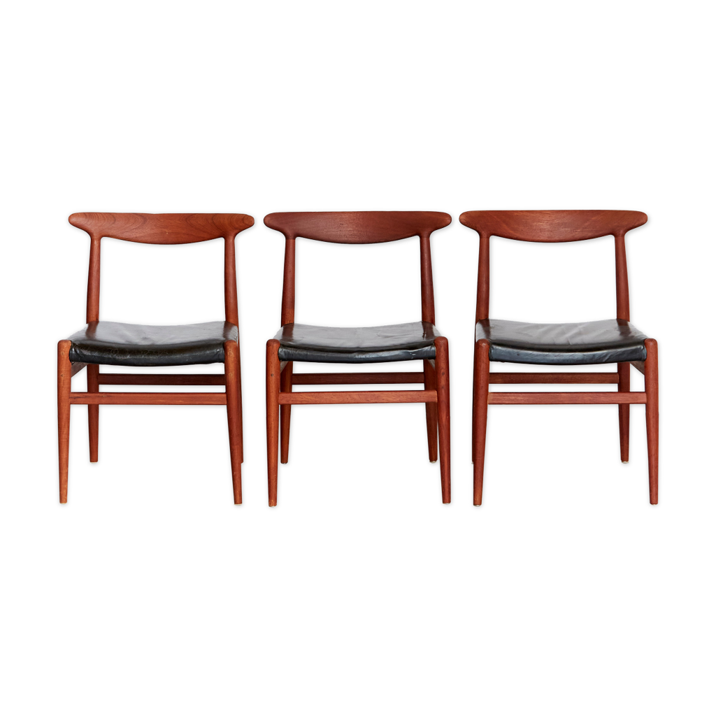 Hans J. Wegner Dining Chair W2 for CM Madsen I Set of Three | Selency