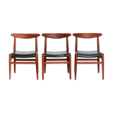 Hans J. Wegner Dining Chair W2 for CM Madsen I Set of Three
