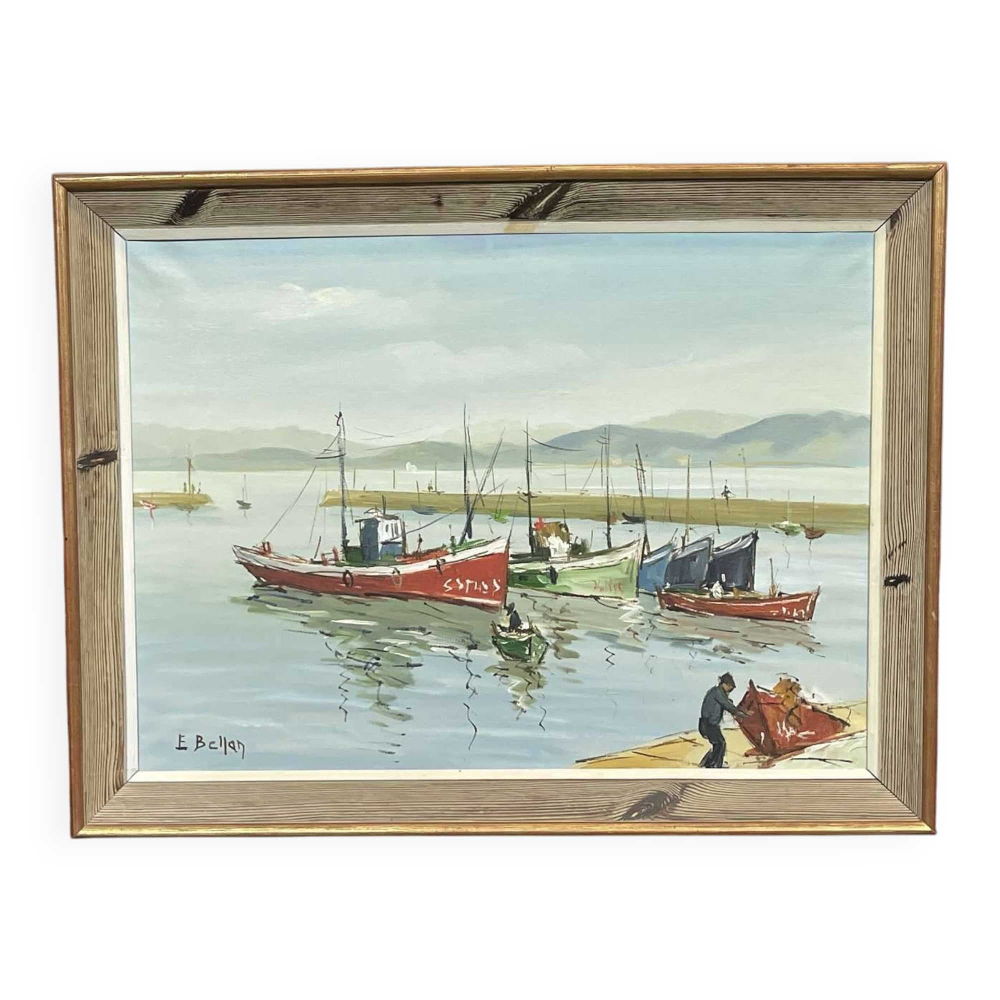 Oil on canvas, marine by Etienne Bellan (1922-2000)