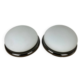 Pair of opaline and metal wall lights