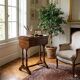 Antique mahogany sewing table with drawer, Italy, 19th century