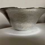 Centerpiece cup in hammered silver metal free form 1980
