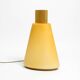 Large 1990s postmodern design floor or table lamp made of colored glass