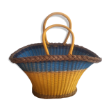 Rattan and scoubidou basket