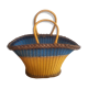 Rattan and scoubidou basket
