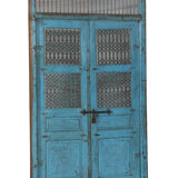 Indian door blue patina of origin old teak