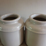 A lot 2 small pots varnished gray vintage