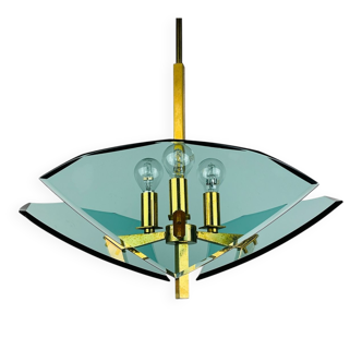 Vintage glass pendant lamp by Fontana Arte, Italy, 1950s.