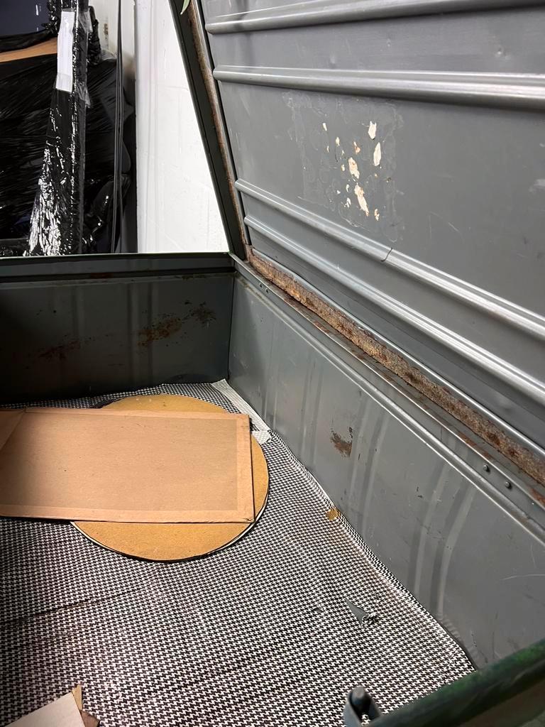 Vintage green industrial trunk