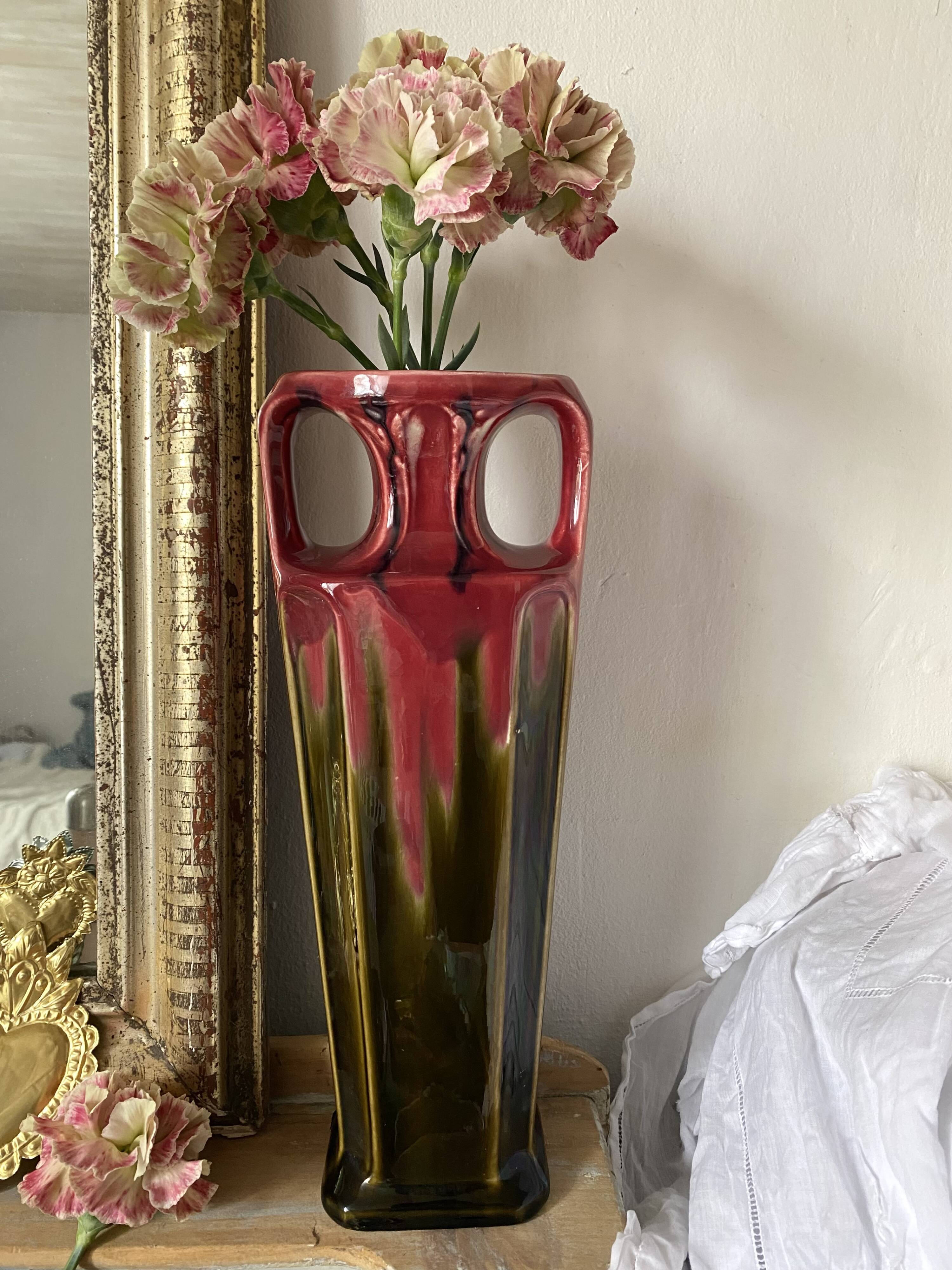 Vase haut art nouveau forme amphore