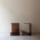 Set de 2 tables de chevets en plexiglas fumé, Design 1970