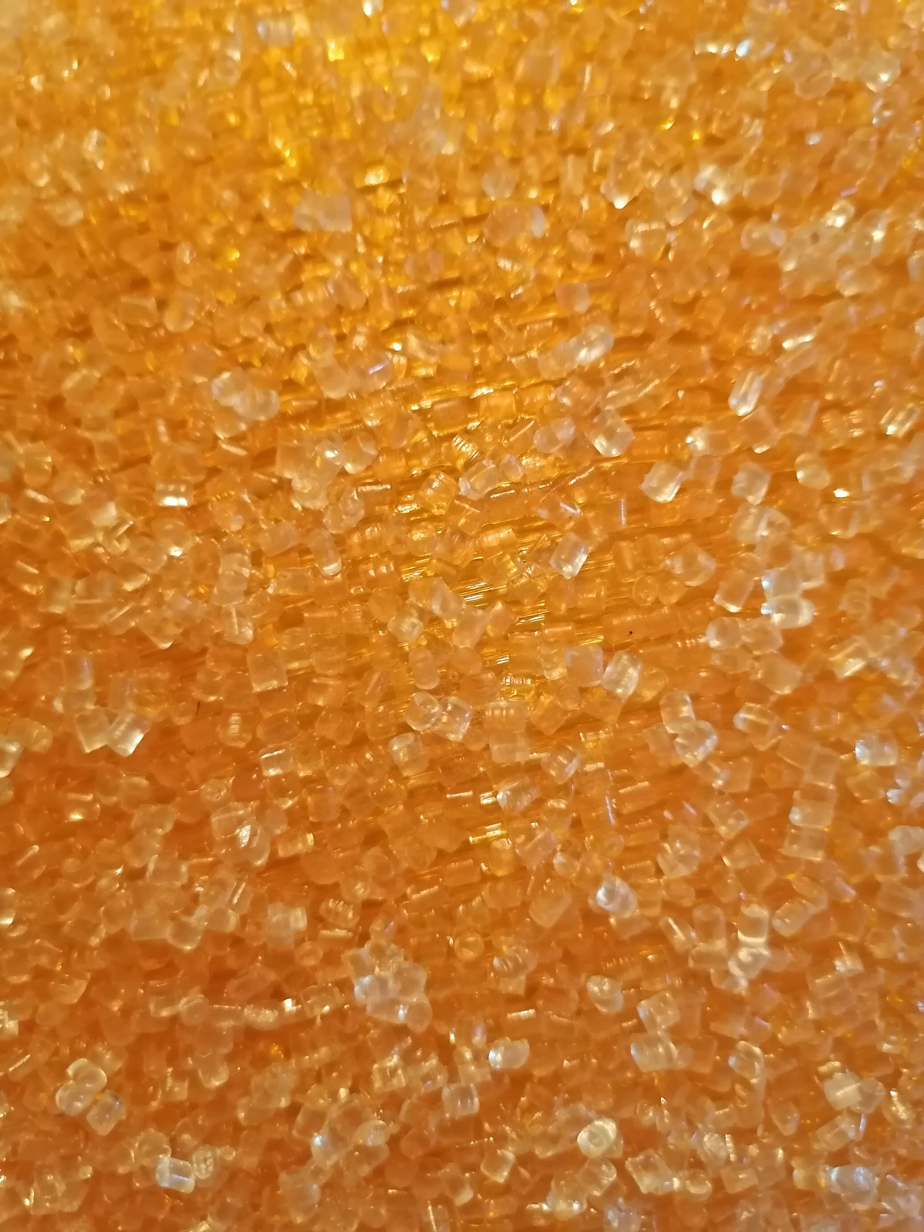 Orange granular resin ball pendant light, 1970