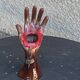Hand vase in flamed enamelled ceramic stamped vintage vallauris
