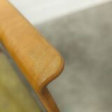 Bruno Rey solid beech bridge armchair for Dietiker 1960 green