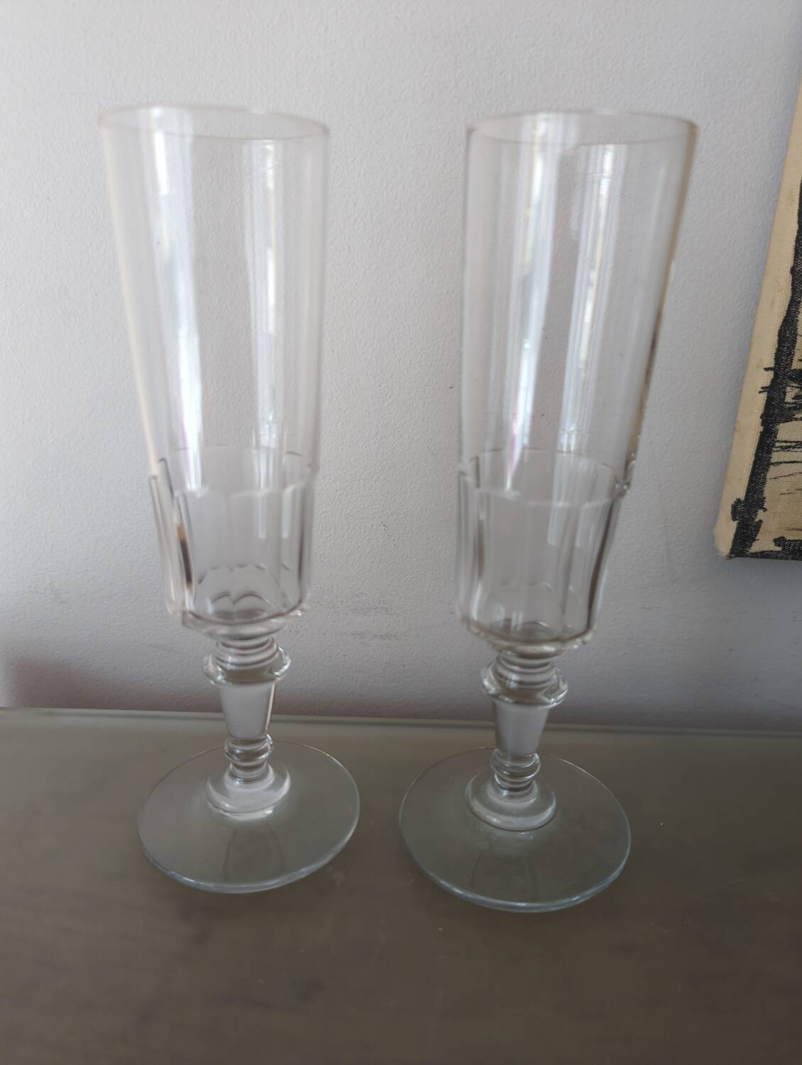 2 flûtes à champagne Baccarat modèle Mirabeau