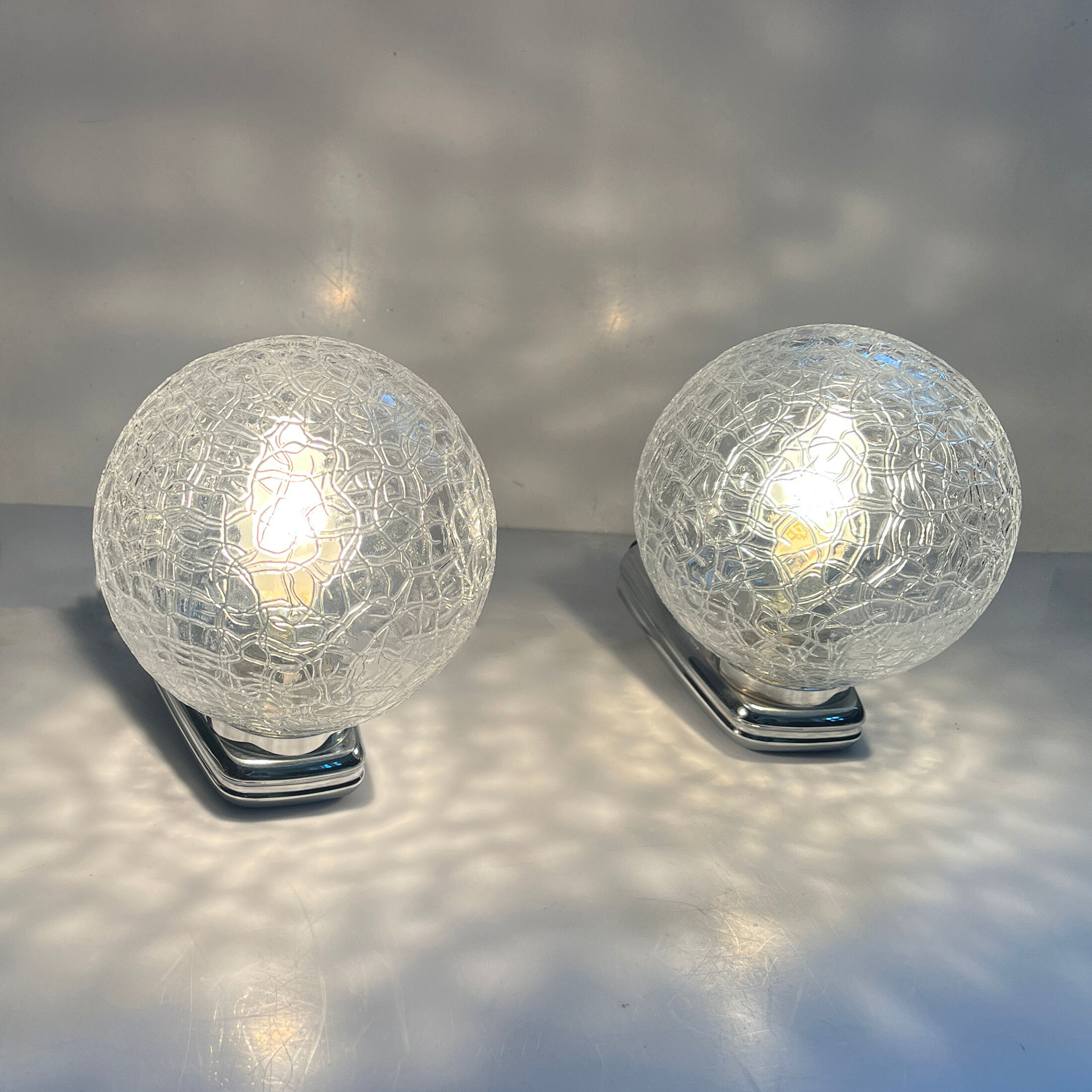 Pair of DusselPlastic wall lamps Germany, 1980s