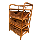 Vintage rattan storage cabinet from the 70s