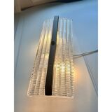 Elegant Brunish Diamanted Rectangular Murano Glass Wall Sconces – Two-Piece