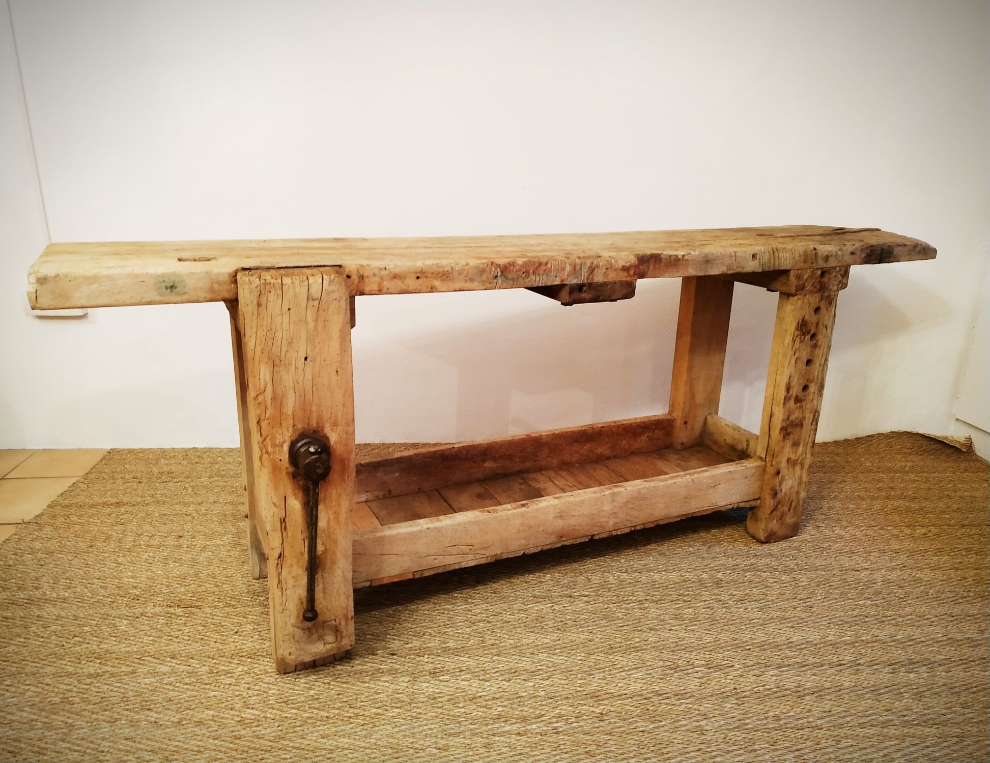 Old beech workbench 205 cm