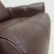 1970s, Danish armchair, original brown furniture leather.