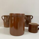 Glazed stoneware confit pot
